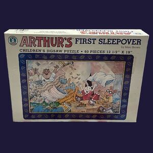 Vintage 96' Arthur's First Sleepover Children's 60 Piece Jigsaw Puzzle COMPLETE
